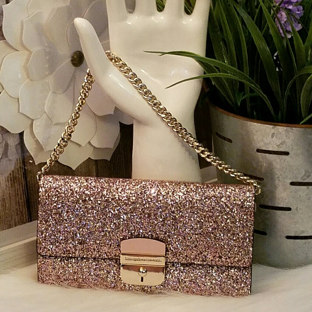 Kate spade rose glittered handbag clutch - Picture 7 of 7